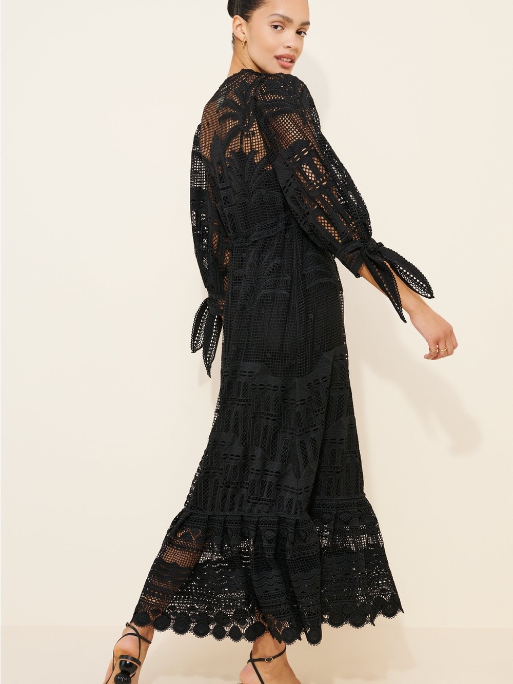 FARM Rio Black Crochet Maxi Dress - Picture 3 of 6